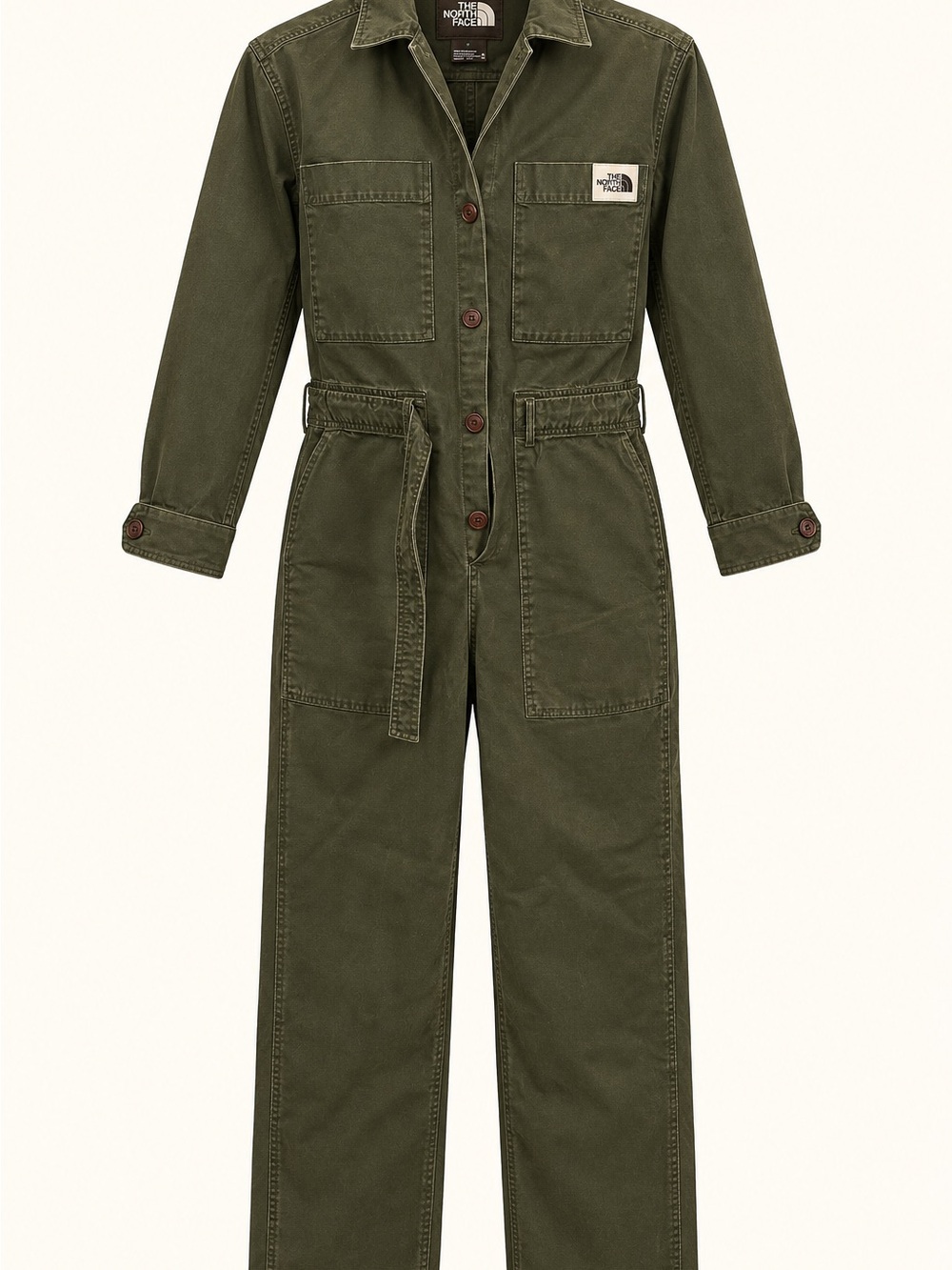 The North Face Olive Utility Coverall Jumpsuit Size Medium